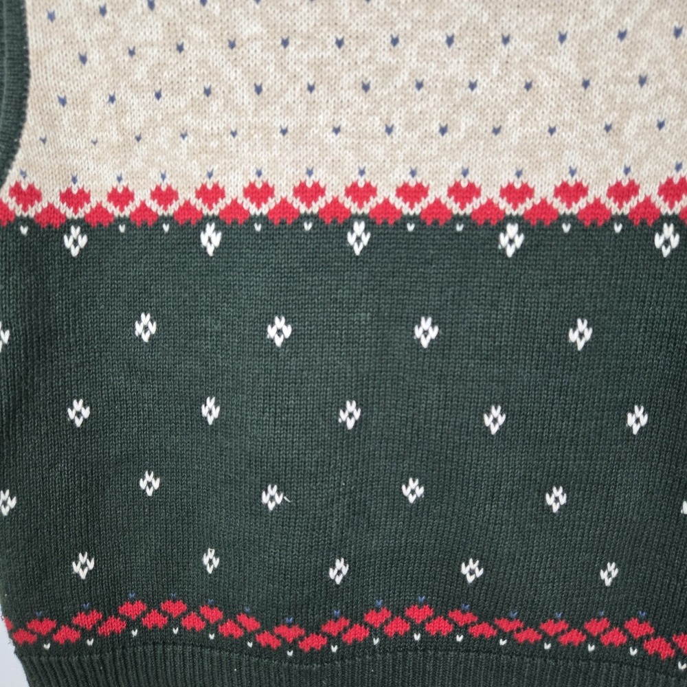 Nutcracker Christmas Sweater Vest Women Green Beige Holiday Size Medium - Picture 6 of 9